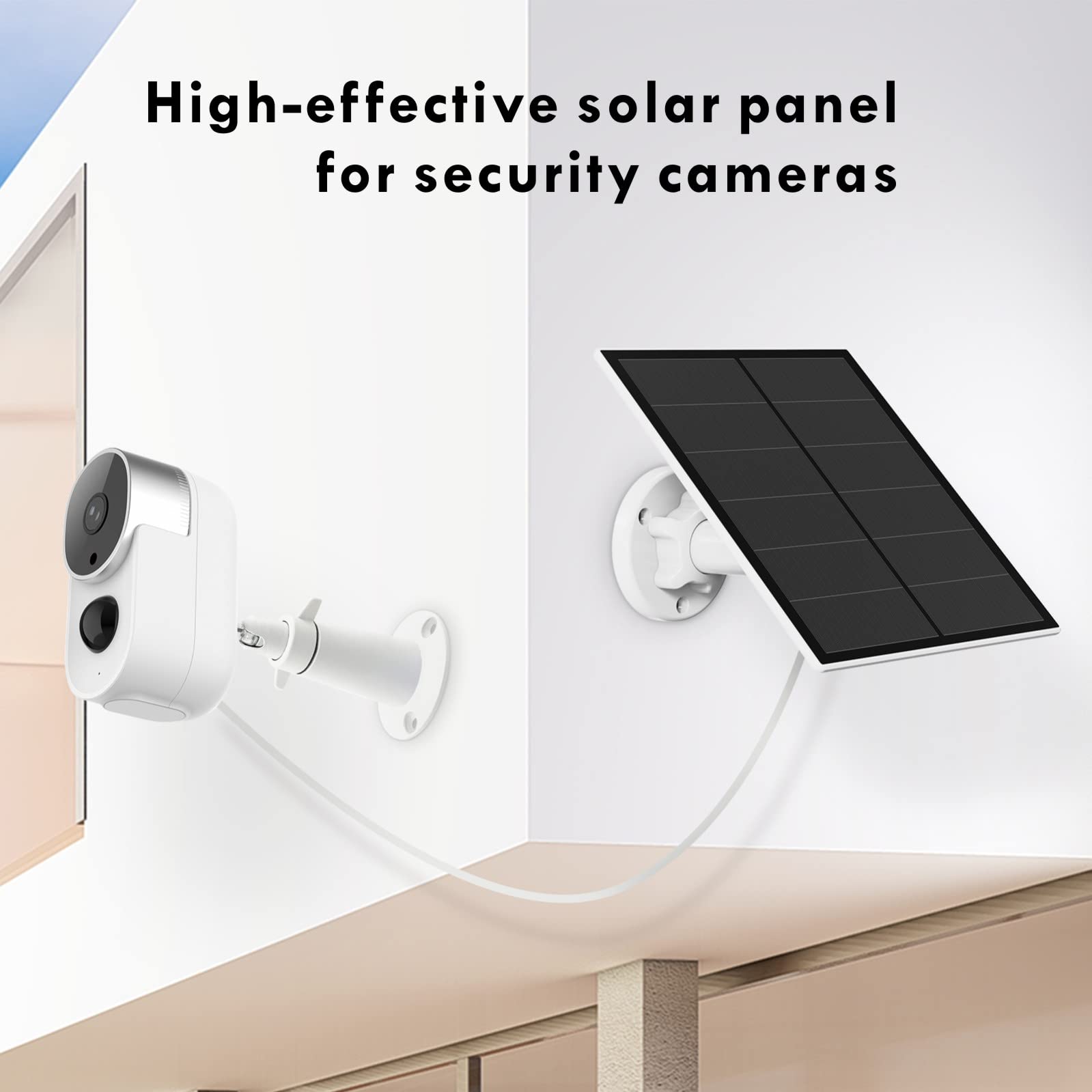 YCTechCam 5W solar panel in outdoor setting