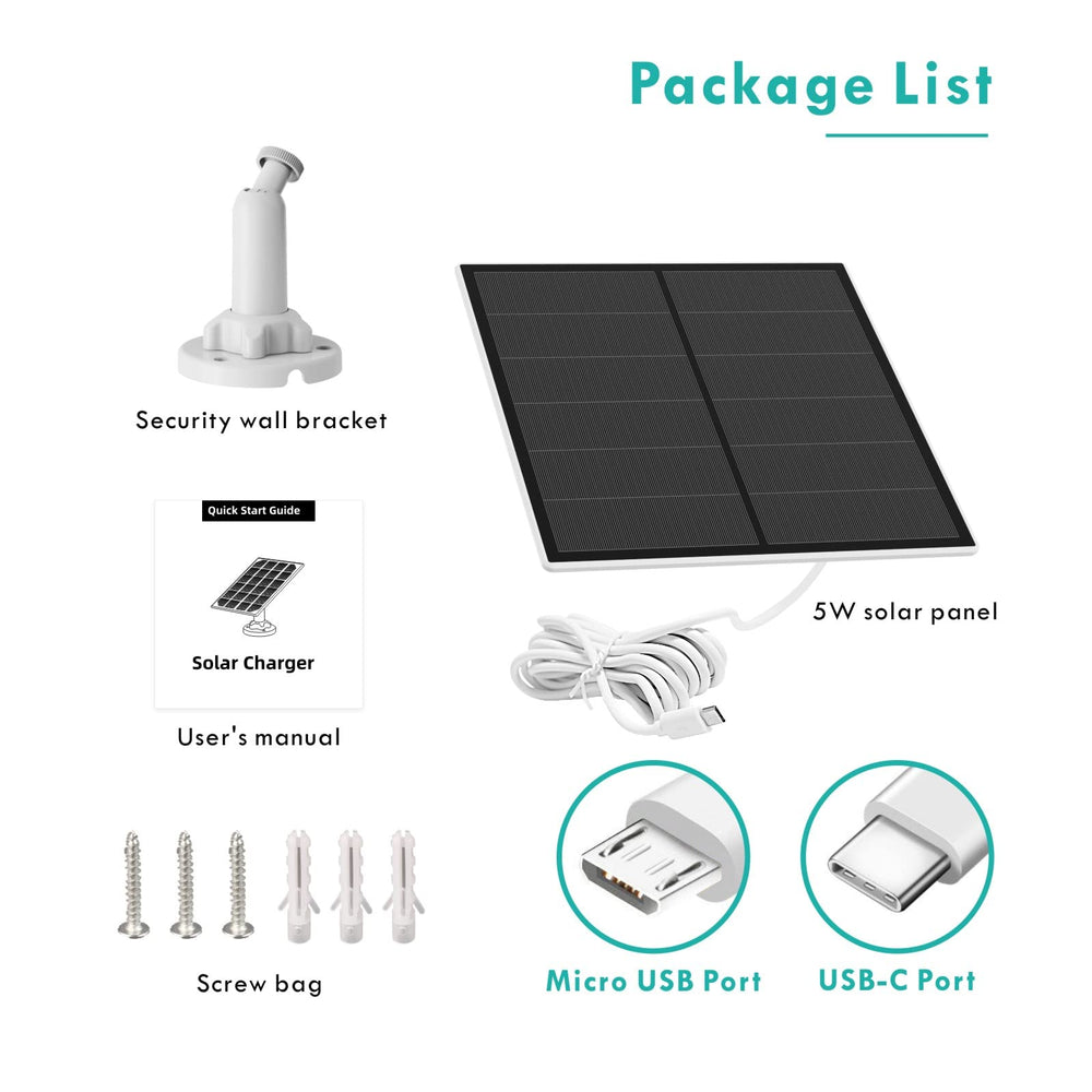 YCTechCam 5W solar panel with micro USB port