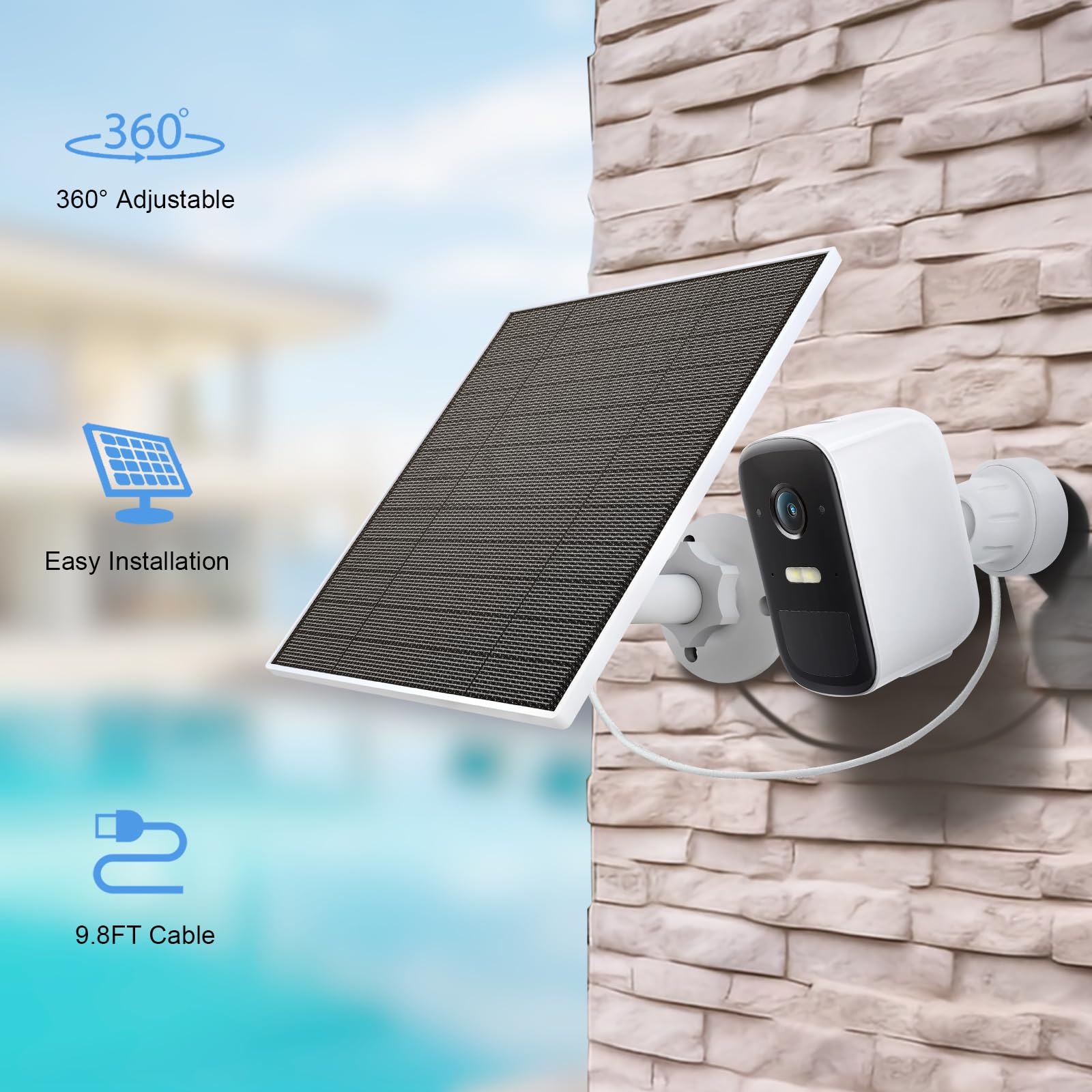 YCTechCam solar panel packaging with included accessories