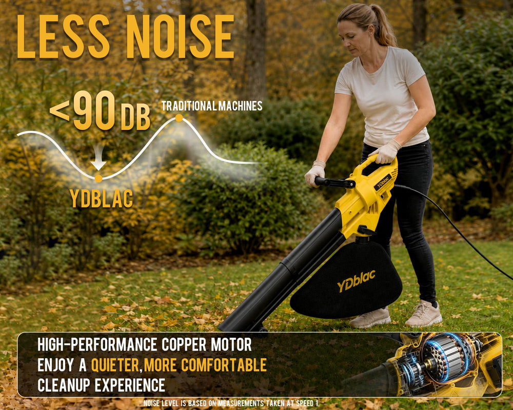 YDblac electric leaf blower showing ergonomic handle
