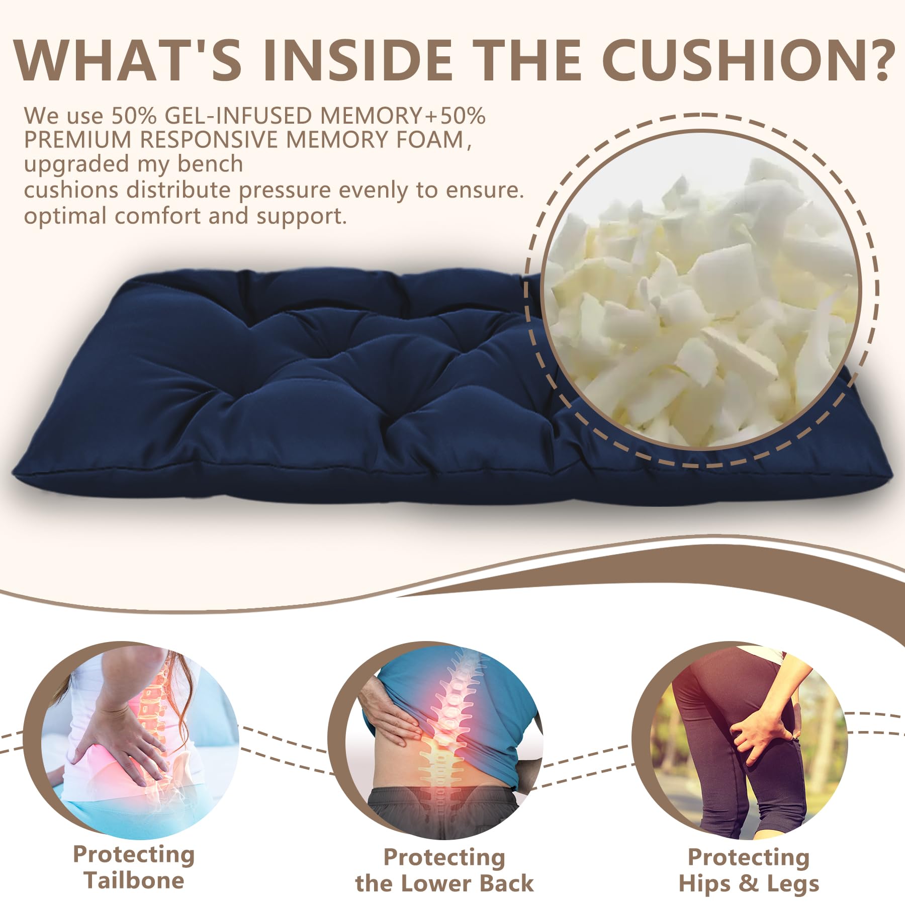 Yddsky 59-inch cushion on garden bench