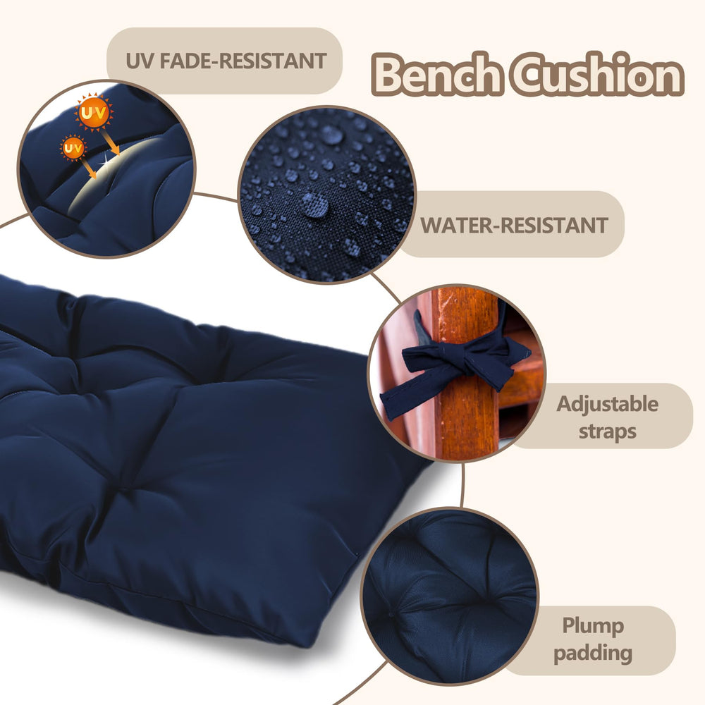 Yddsky navy cushion with outdoor decor
