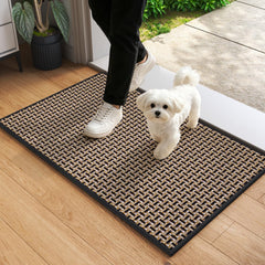YDKGL Front Door Mat 17x30 black front view