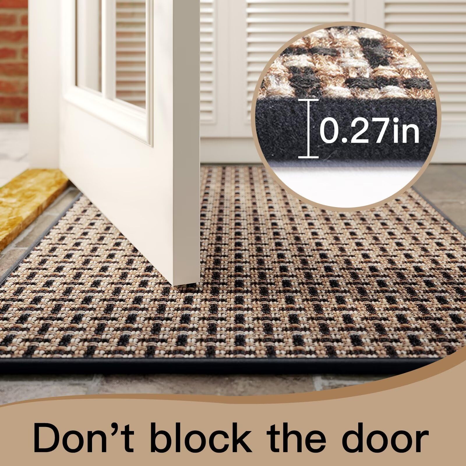 YDKGL Front Door Mat in indoor entrance setting