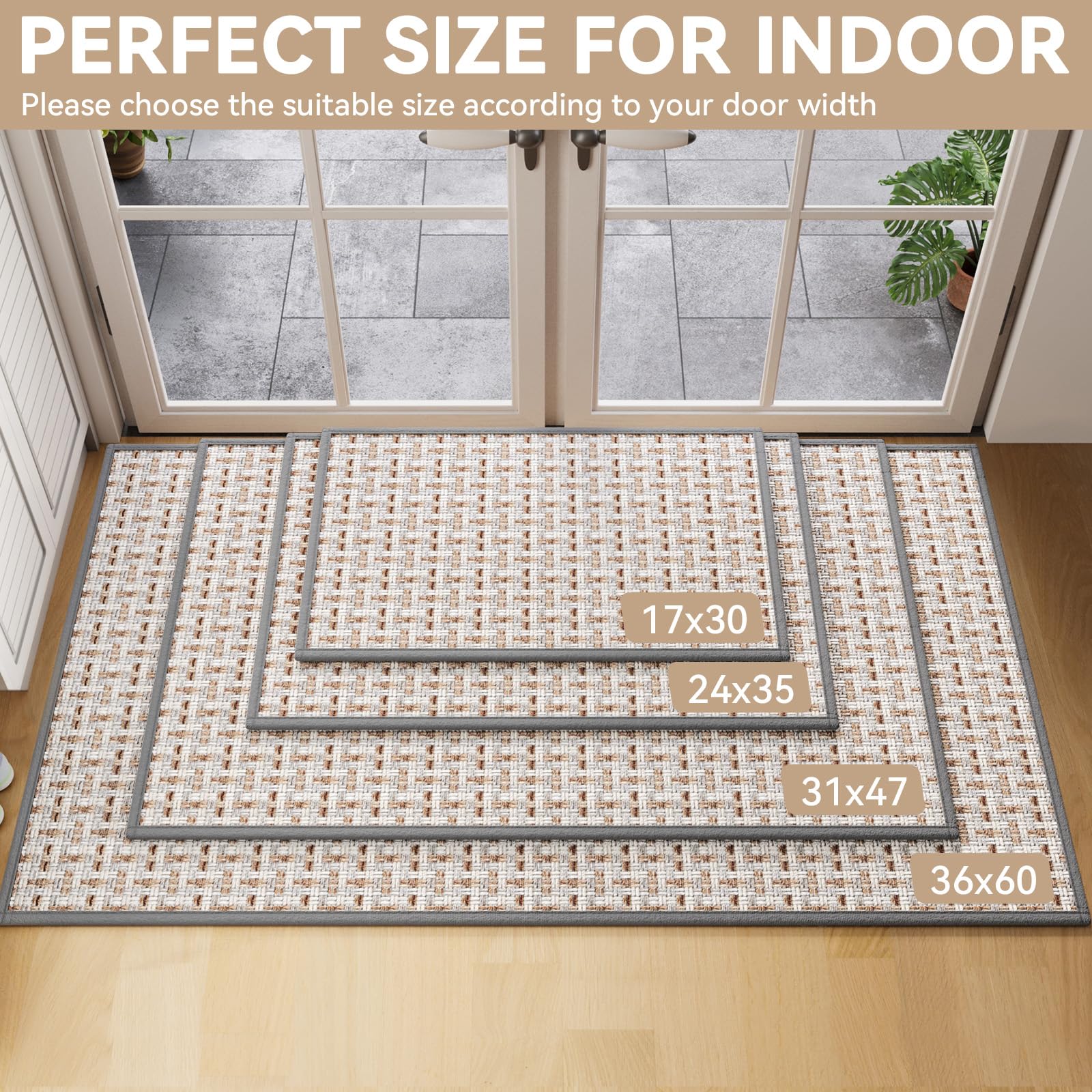 YDKGL Indoor Doormat Gray textured surface close-up