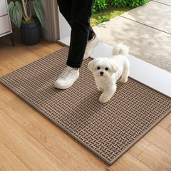 YDKGL Indoor Entrance Doormat 17x30 brown front view