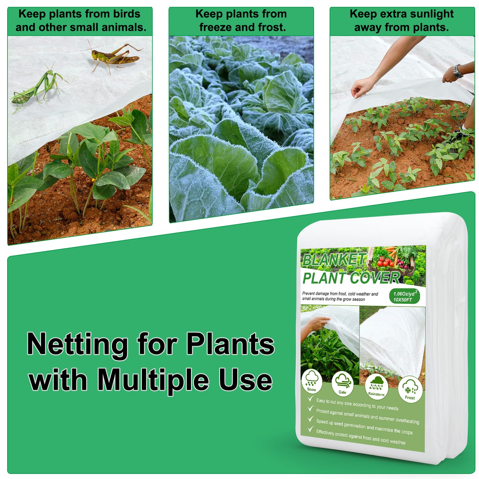 YDSL Plant Cover protecting vegetables in a garden
