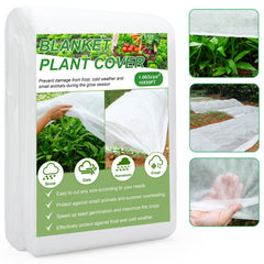 YDSL Plant Covers 10FT x 50FT white cover laid over garden bed