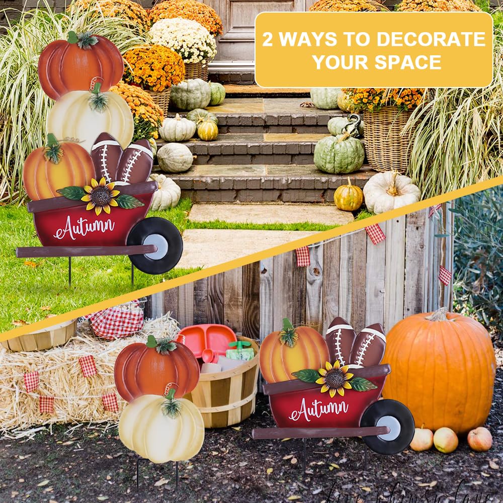 YEAHOME Fall Decorations garden stakes displayed in a garden