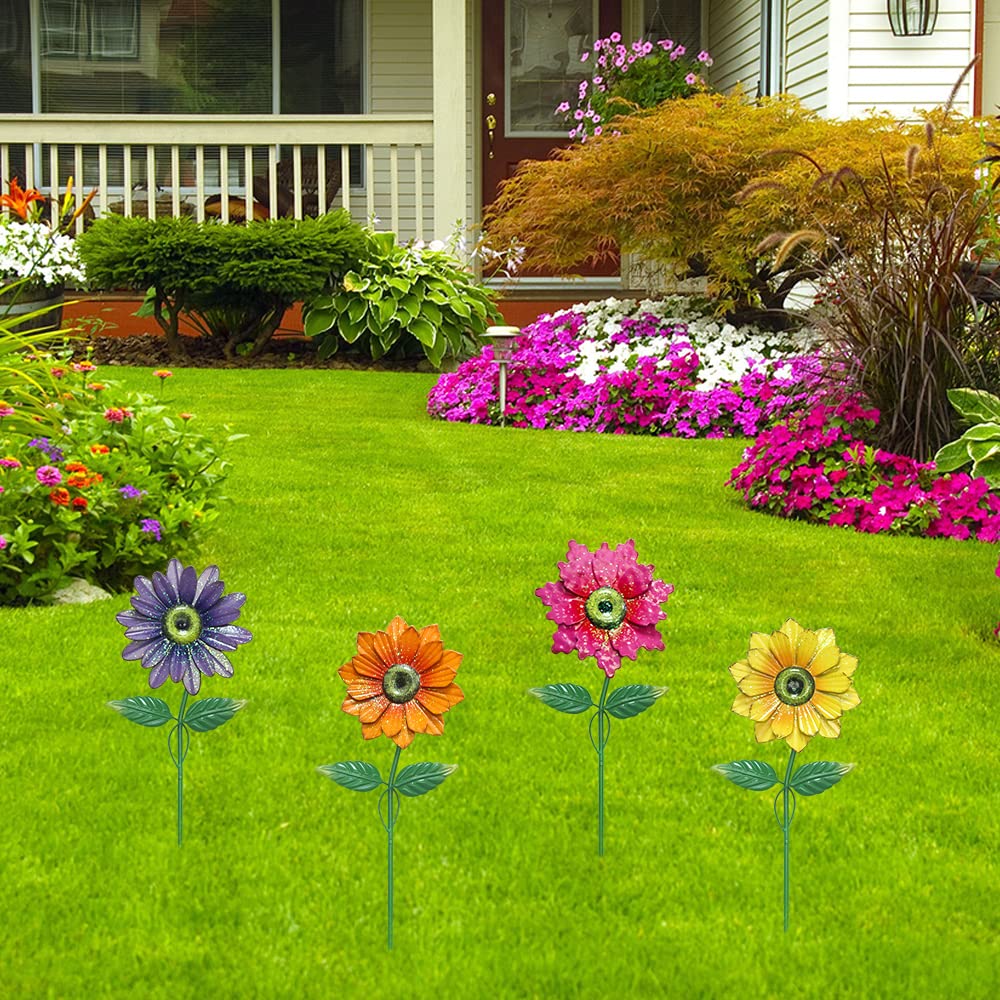 YEAHOME flower stake installed in a planter