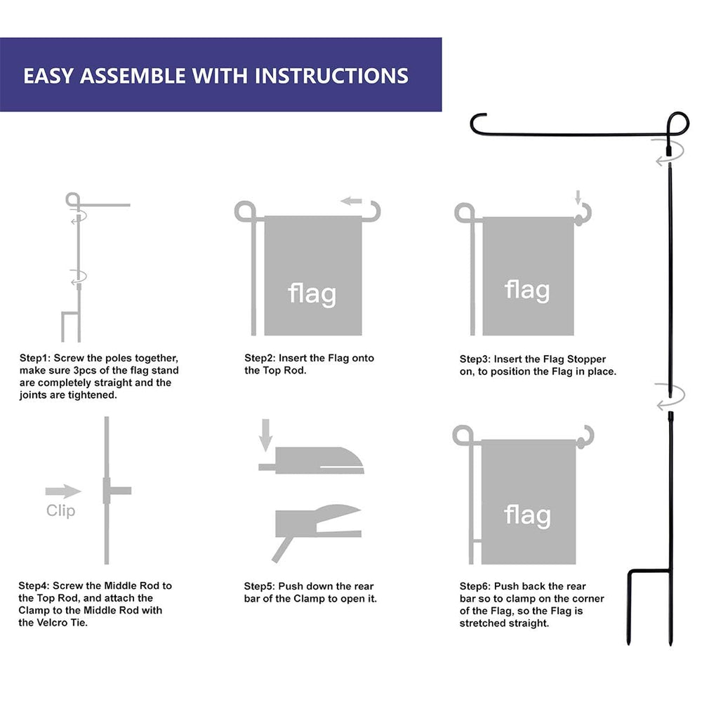 YEAHOME Garden Flag Holder Stand alongside various seasonal flags