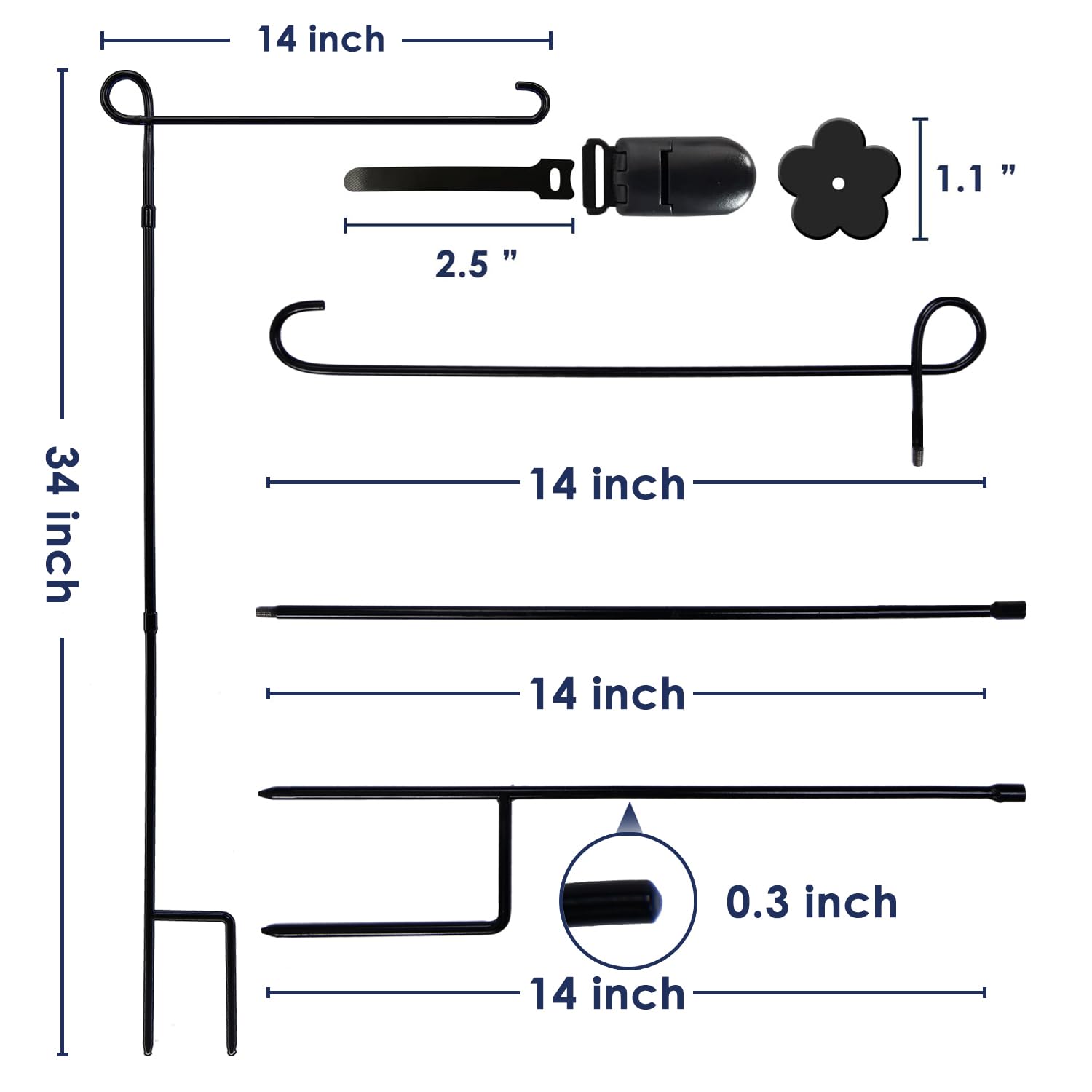 YEAHOME Garden Flag Holder Stand pointed feet for maximum ground stability