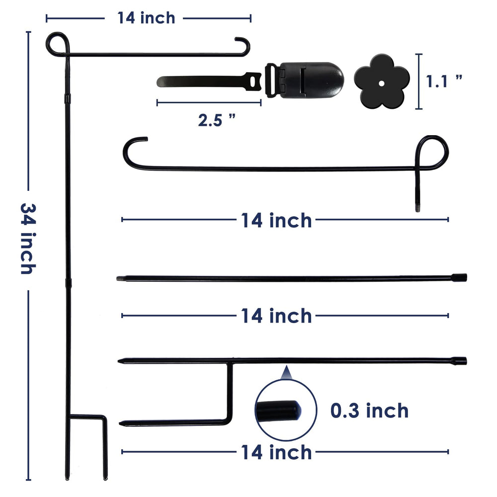 YEAHOME Garden Flag Holder Stand pointed feet for maximum ground stability