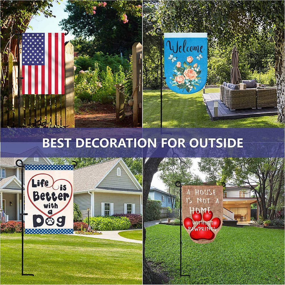 YEAHOME garden flag holder stands displayed in a retail setting