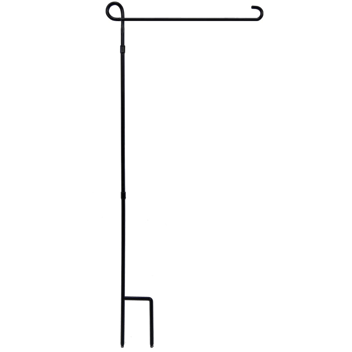 YEAHOME Garden Flag Stand Holder front view with black powder coating