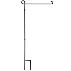 YEAHOME Garden Flag Stand Holder front view with black powder coating