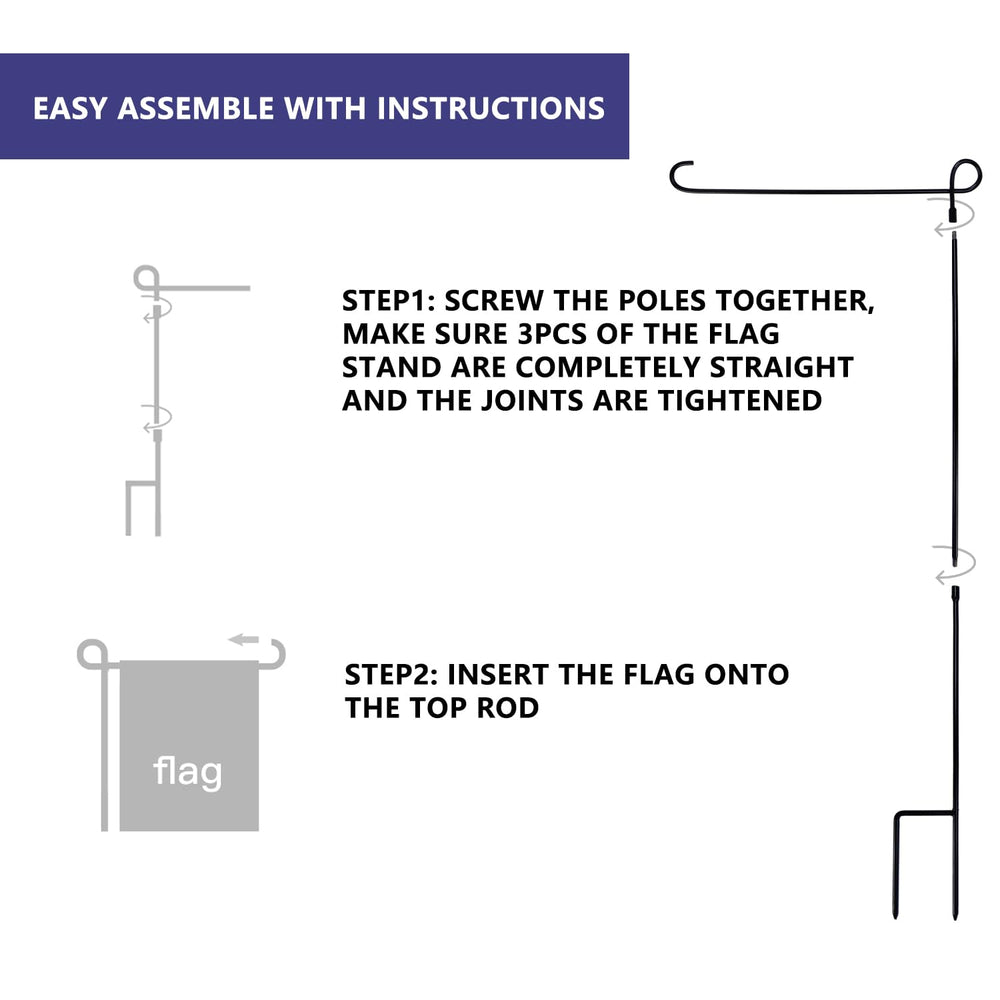 YEAHOME Garden Flag Stand Holder in a garden setting