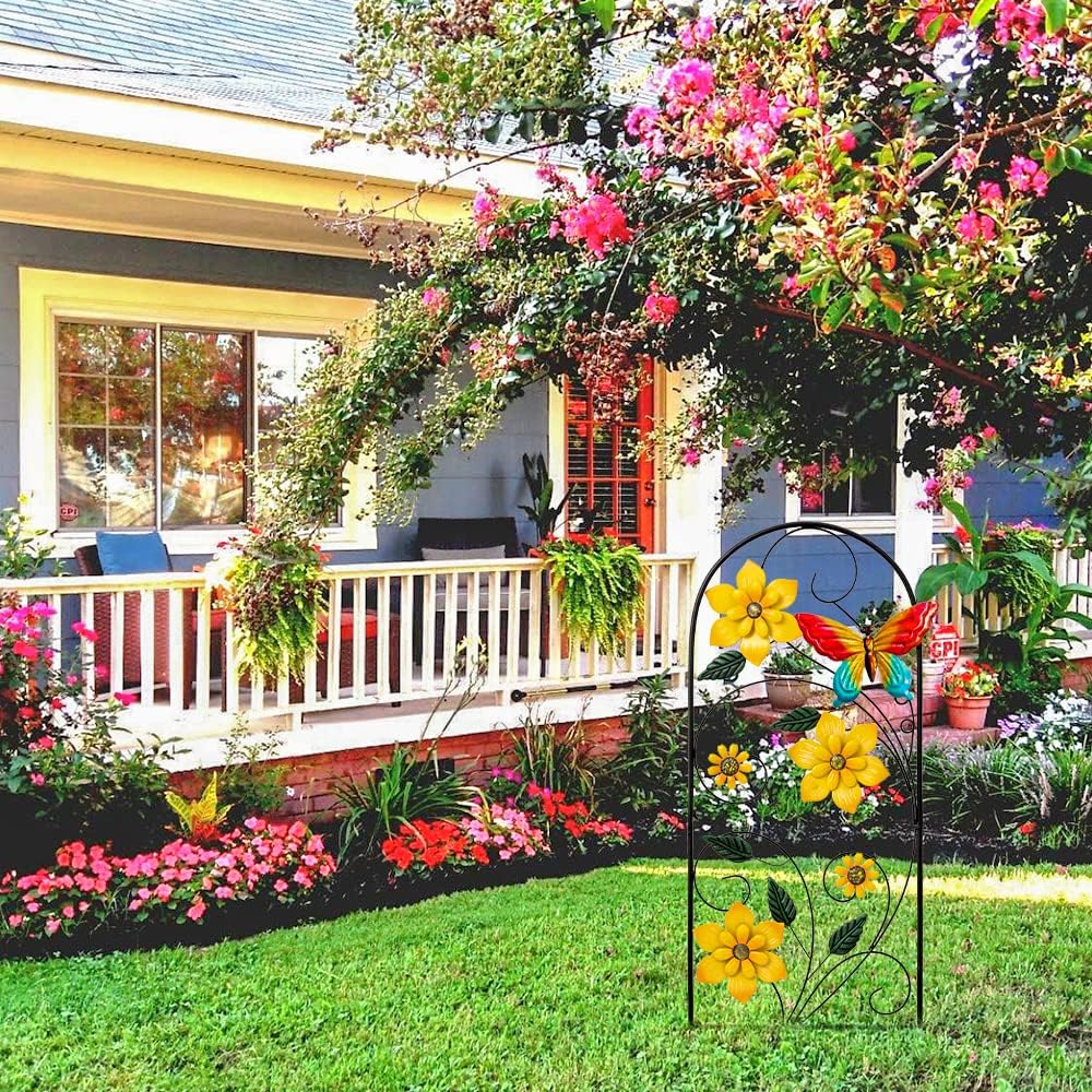 YEAHOME garden stake installed in a garden setting