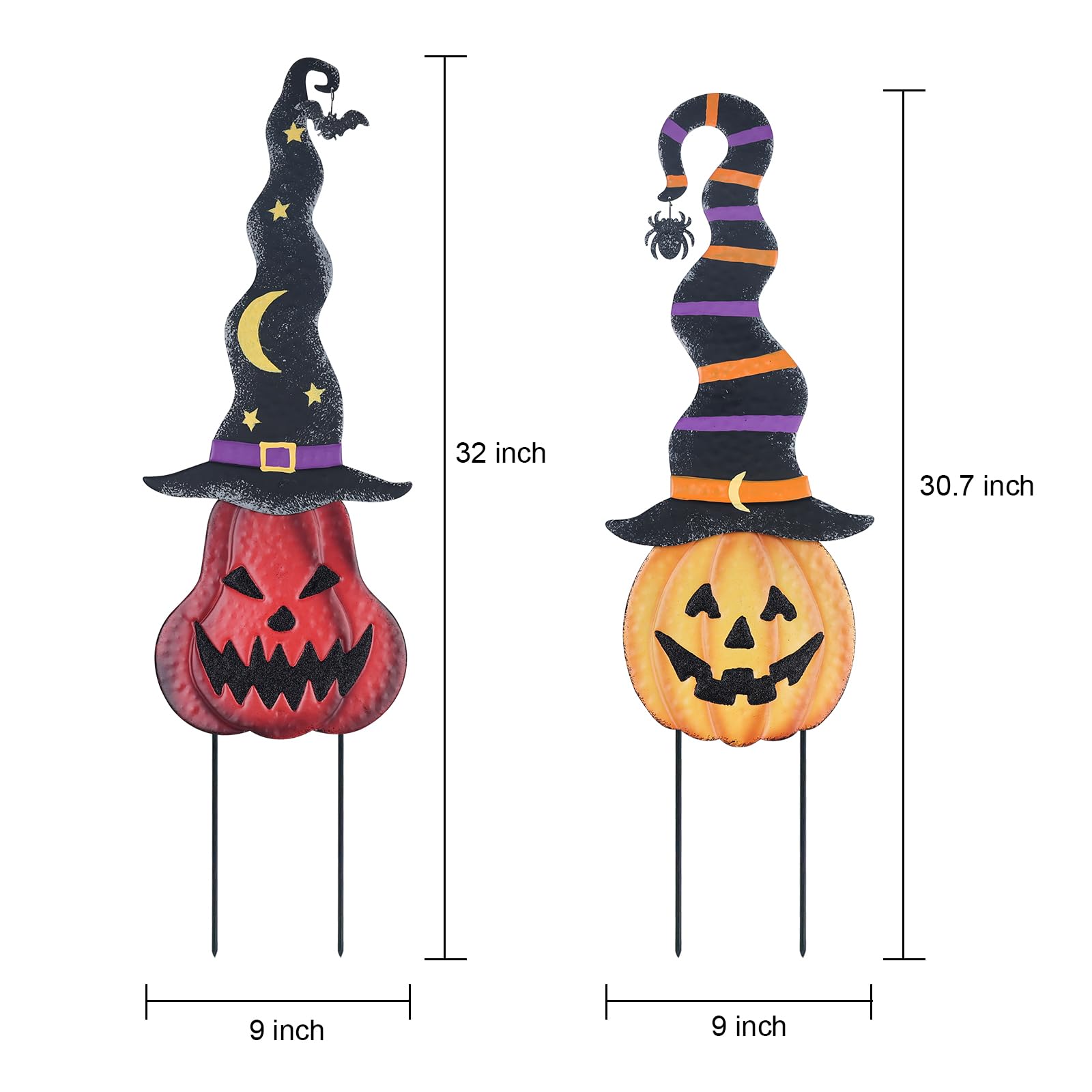 YEAHOME Halloween Pumpkin Stake in a garden setting