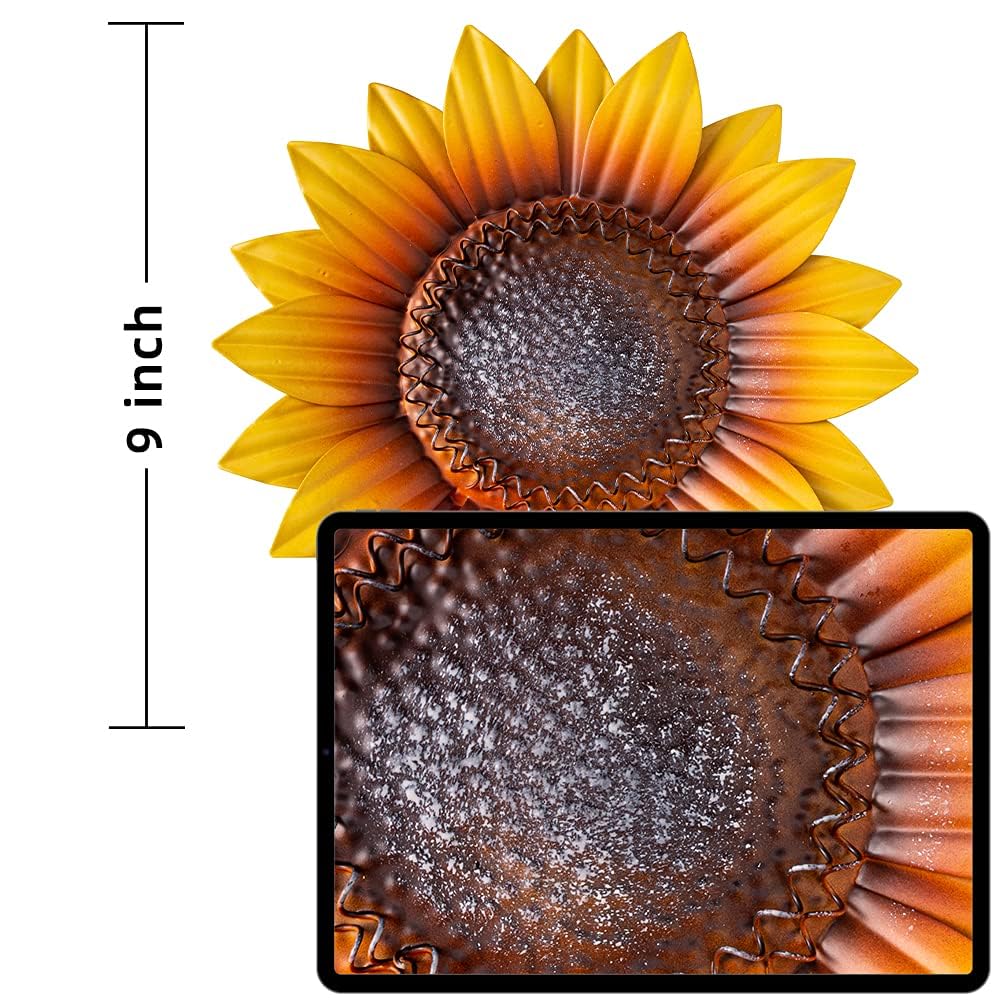 YEAHOME sunflower wall decor hanging on a garden fence