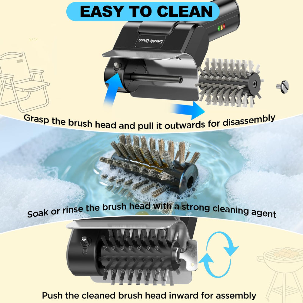 YEBLEM Electric Grill Brush submerged for cleaning