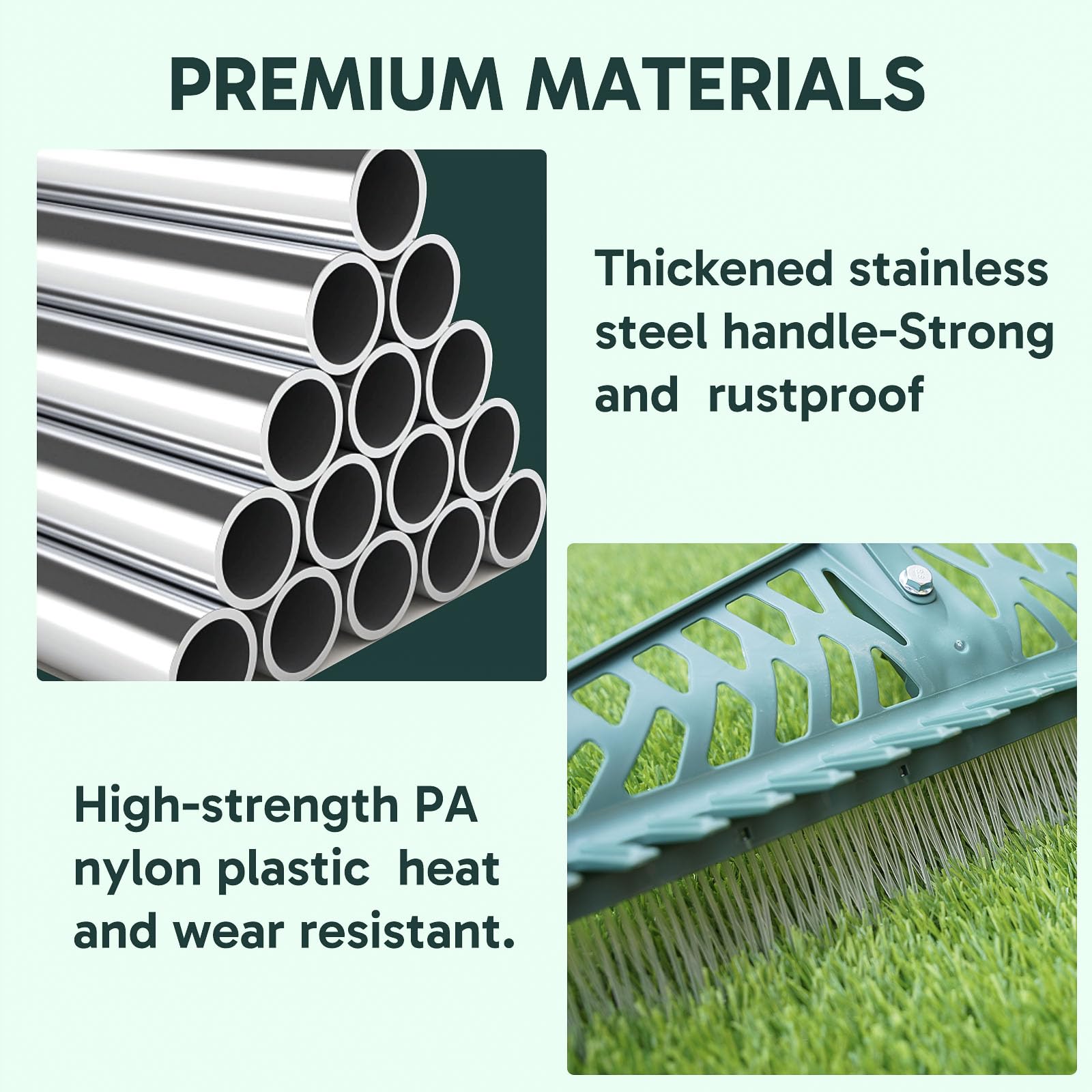 YEELOR artificial turf rake assembled with 16-inch wide head