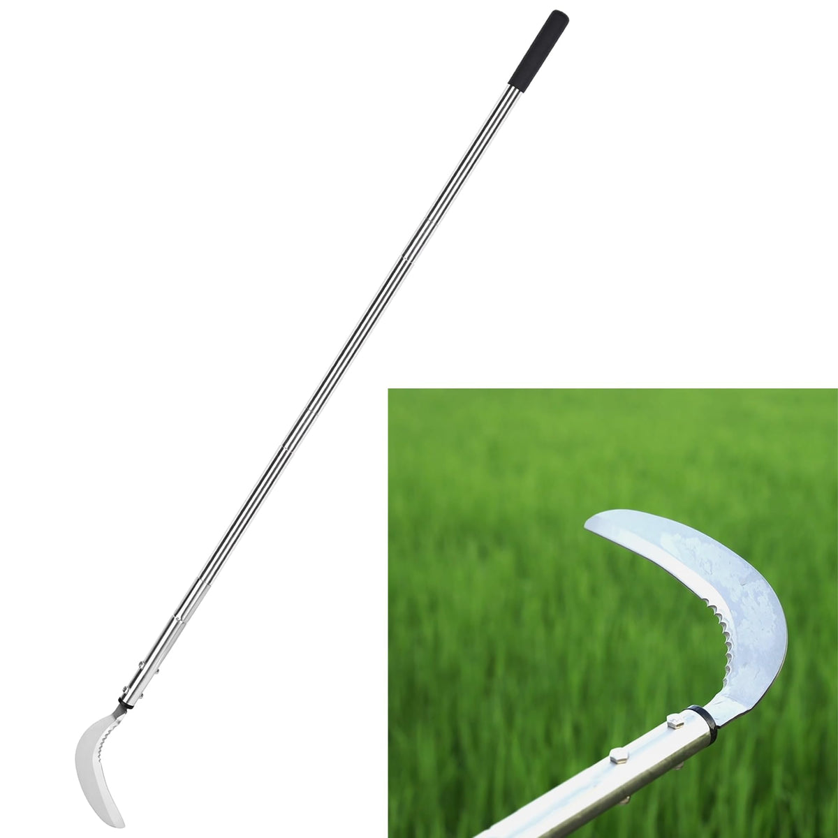 YEELOR Weeding Sickle with adjustable handle in silver