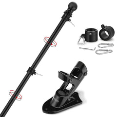 Yeesun 6FT flag pole in black with mounting bracket