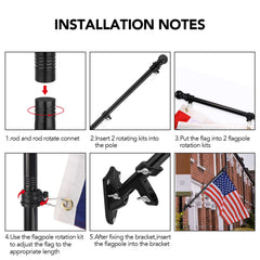 Yeesun flag pole installation hardware and instructions