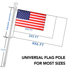 Yeesun flag pole installed on a porch displaying a flag