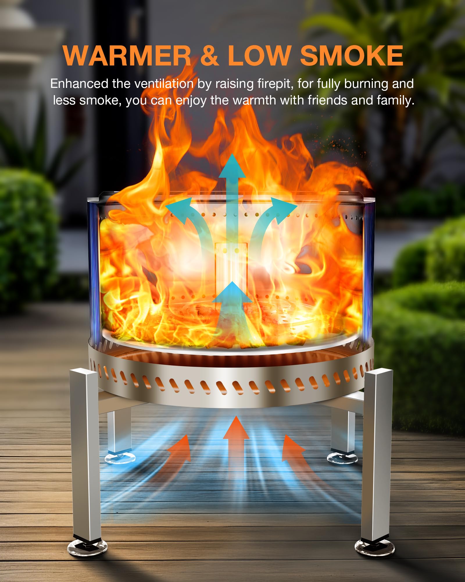 YEFU Fire Pit Stand used as a planter