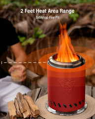 YEFU Tabletop Fire Pit being used for roasting marshmallows