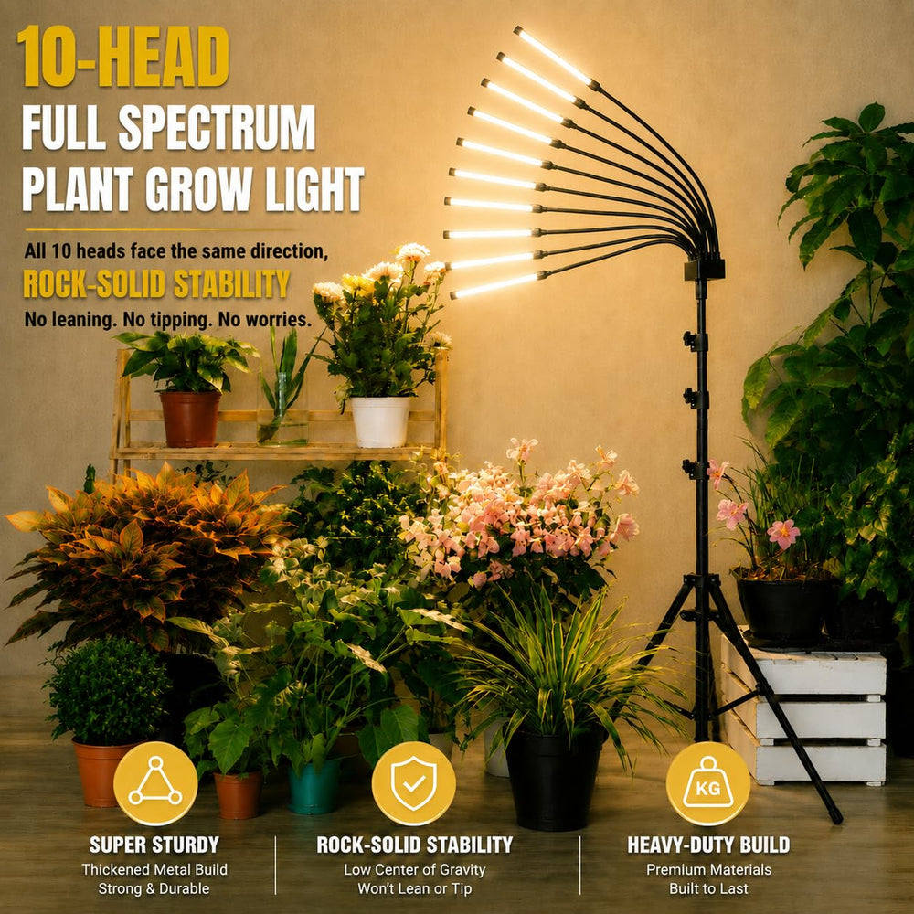Yehsence grow light in use with various indoor plants