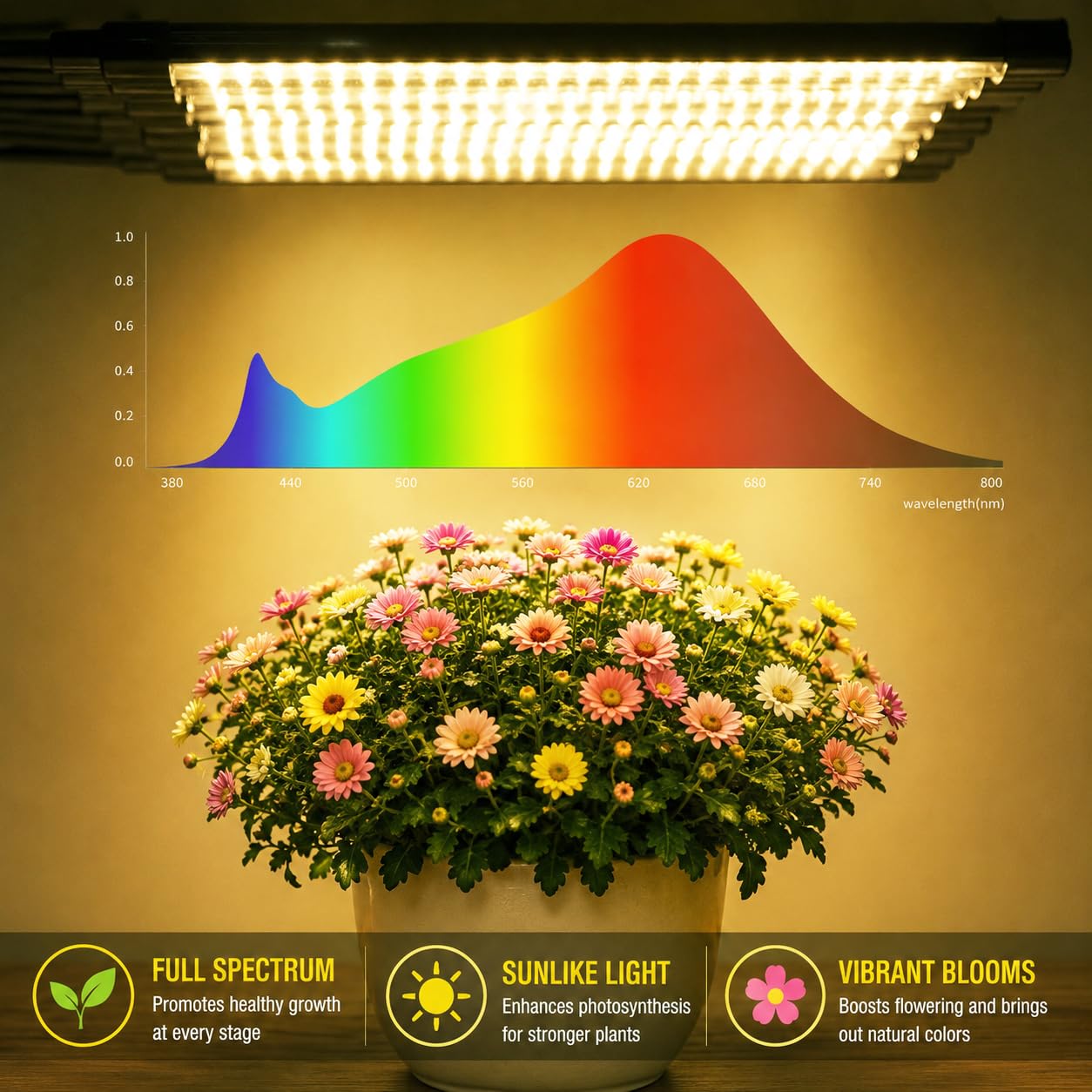 Yehsence grow light timer settings for 4, 8, 12 hours