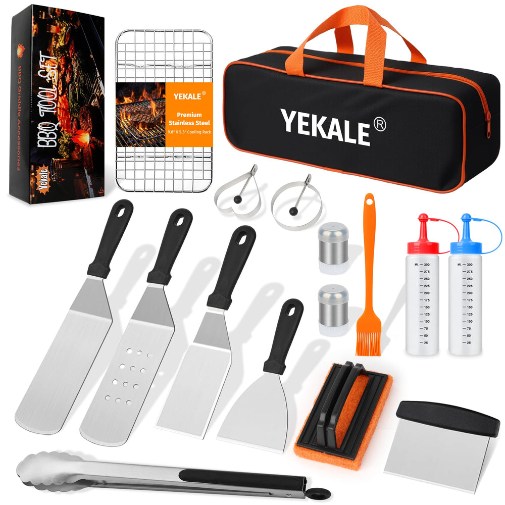Yekale Griddle Accessories Kit 17PCS including spatula and tools