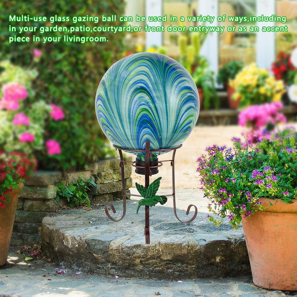 YELENEW gazing ball displayed with flowers