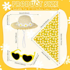 Yellow Daisy Flower Goose Outfit displayed in garden