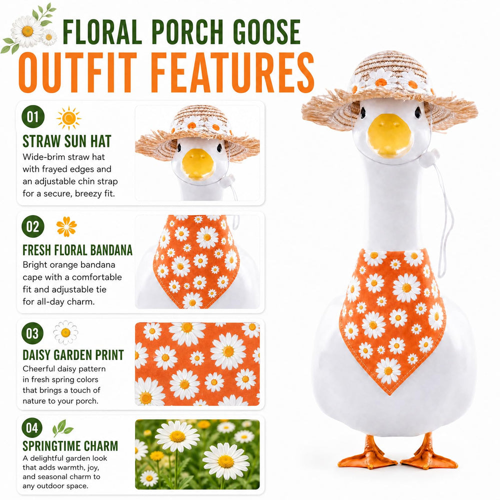 Yellow floral bib scarf included in the Goose Outfit