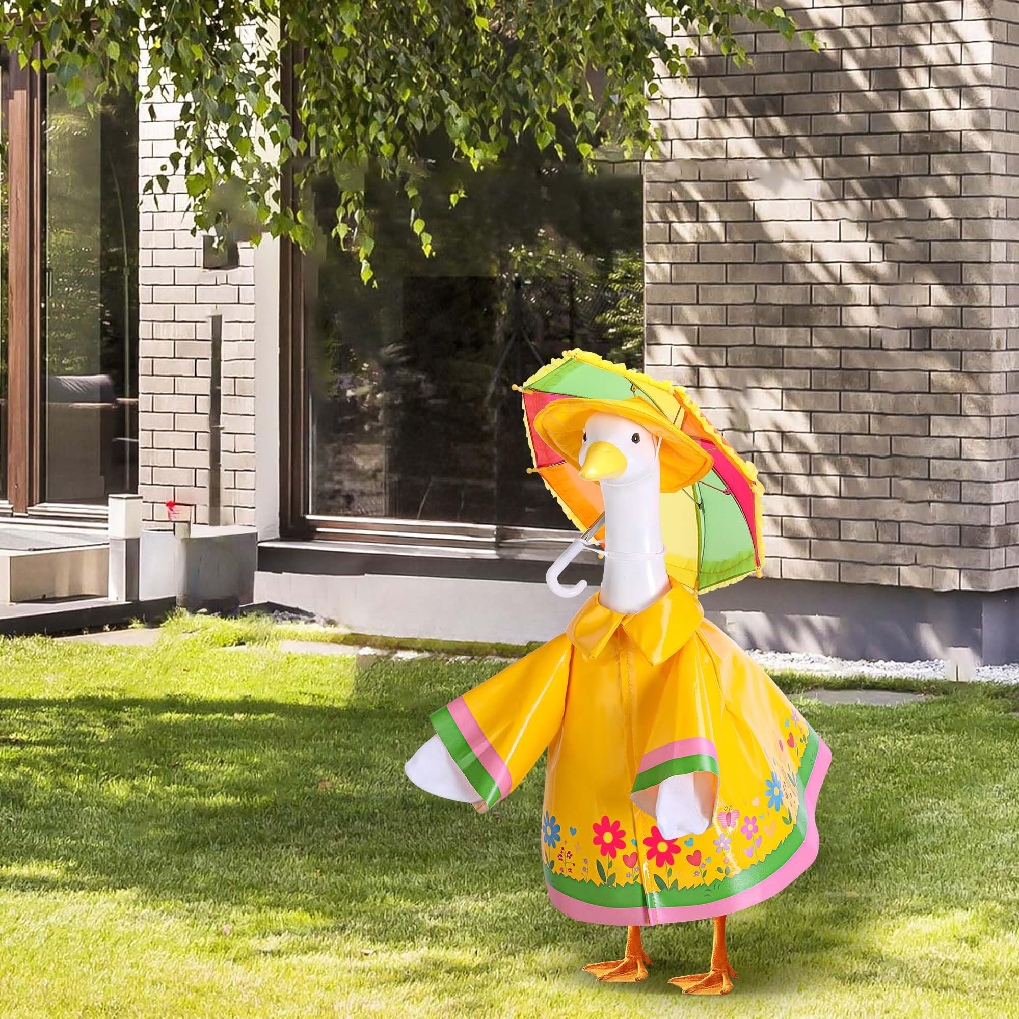 Yellow hat with elastic strap for goose statue