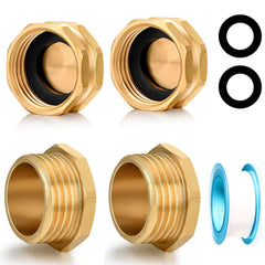 YELUN 3/4 inch brass garden hose end cap front view