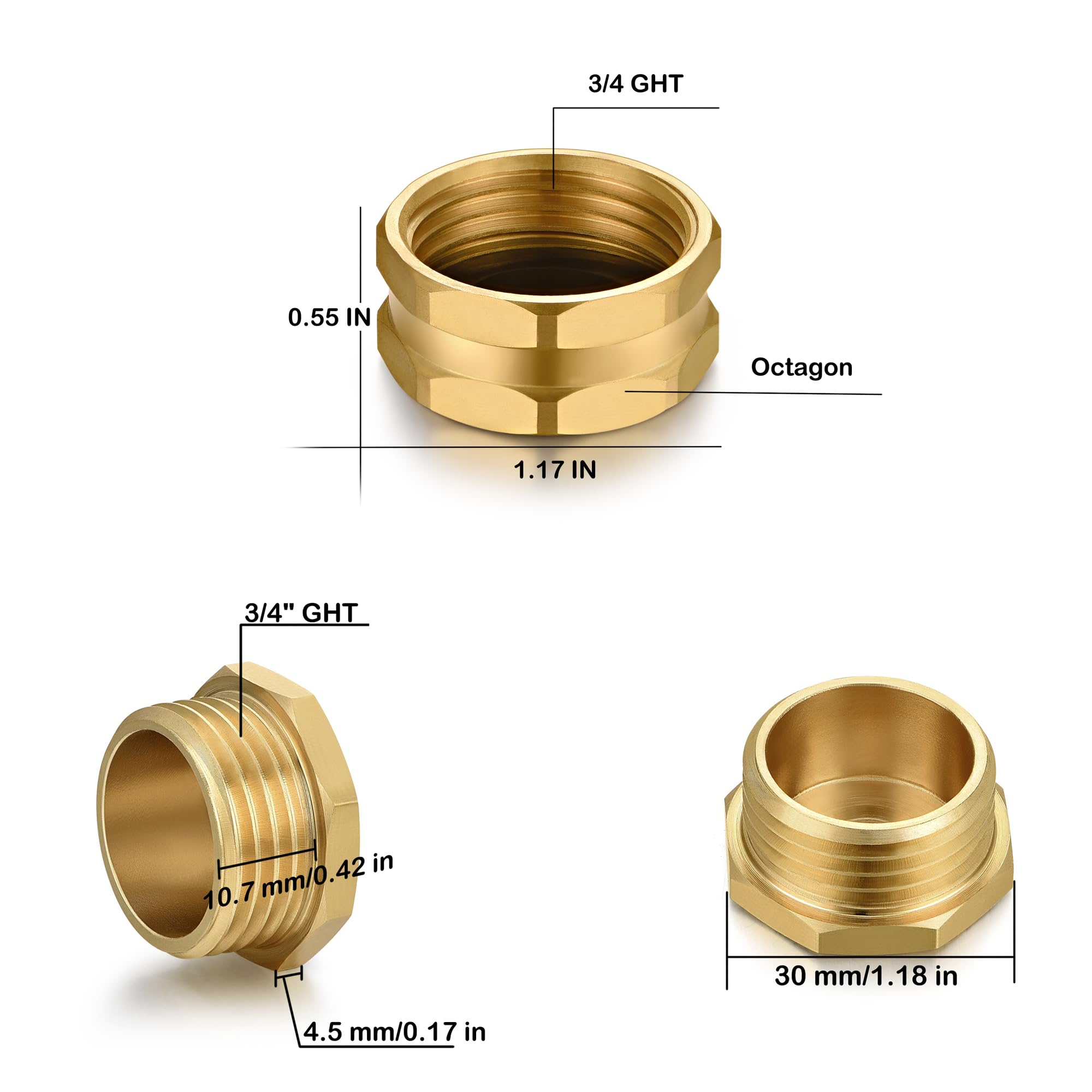 YELUN brass pipe plug for garden hose with PTFE tape