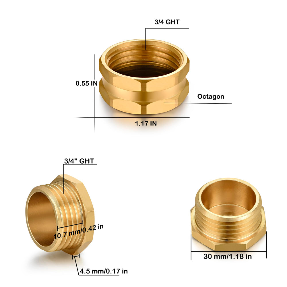 YELUN brass pipe plug for garden hose with PTFE tape