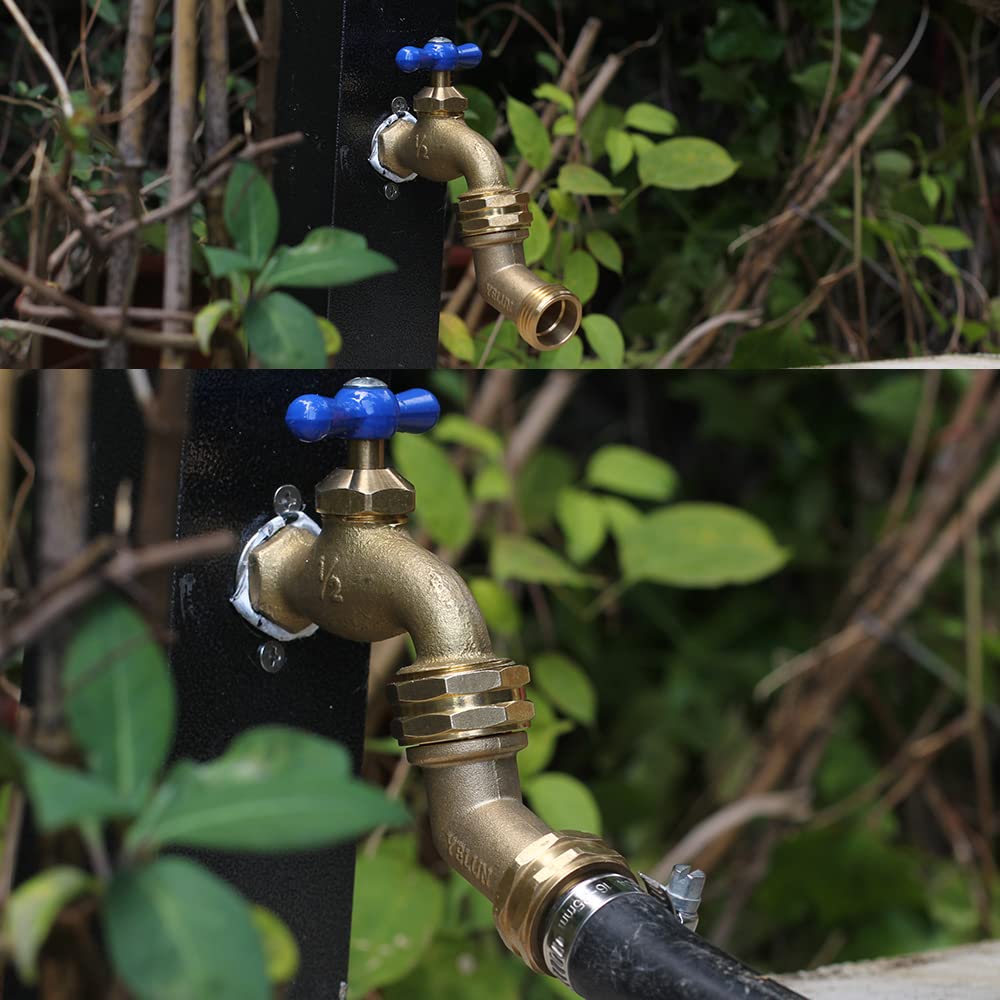 YELUN Garden Hose Elbow Connector 45 Degree installed on a hose