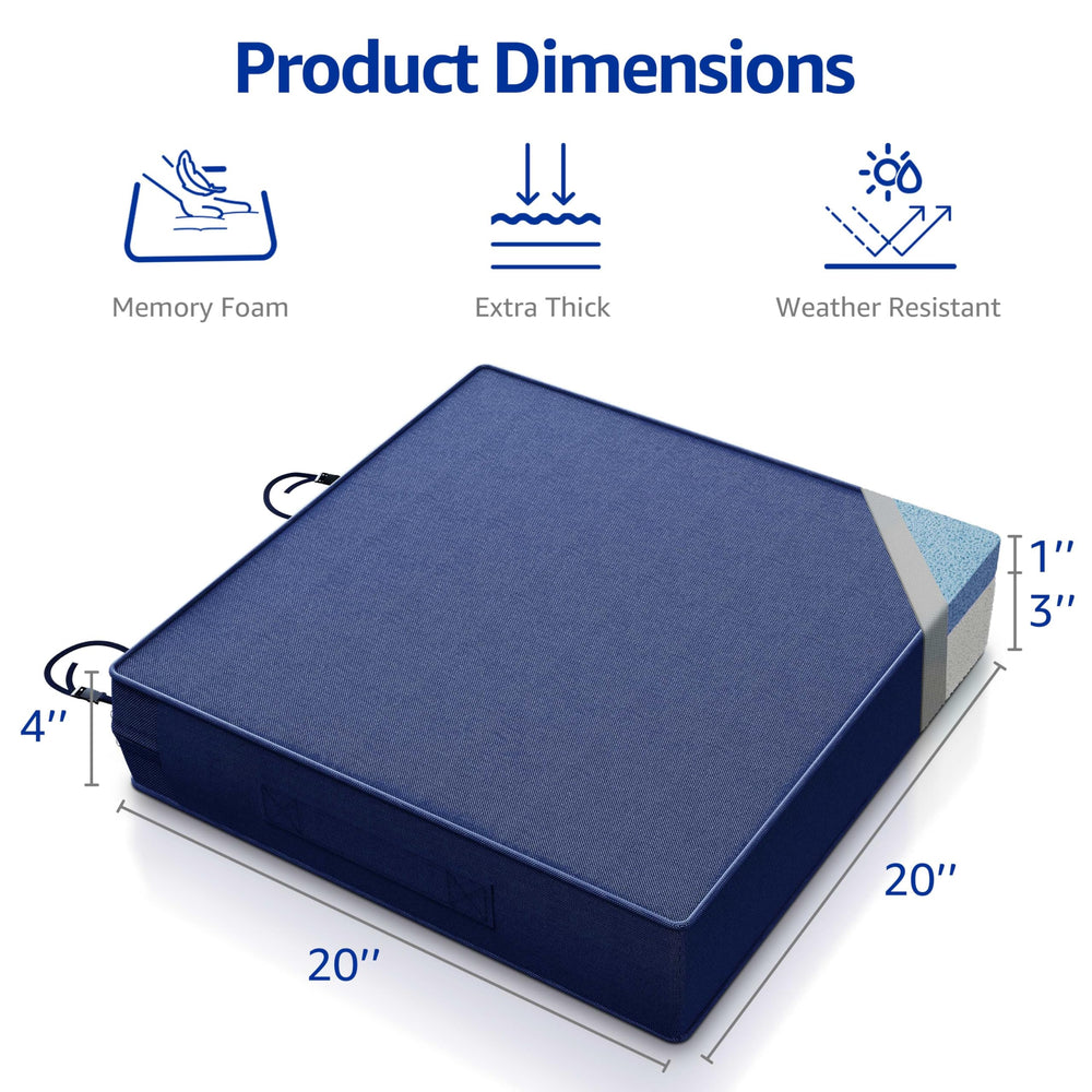 YENING 4-inch thick chair cushion side view