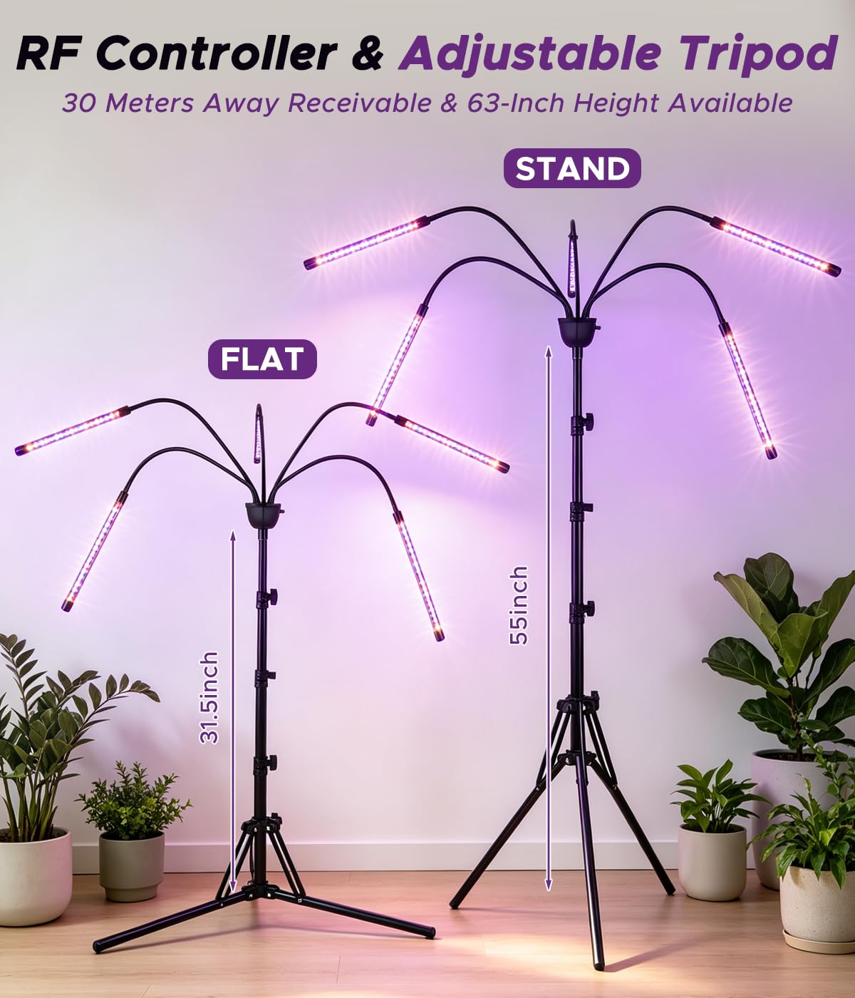 yentbokj grow light in a home setting with plants