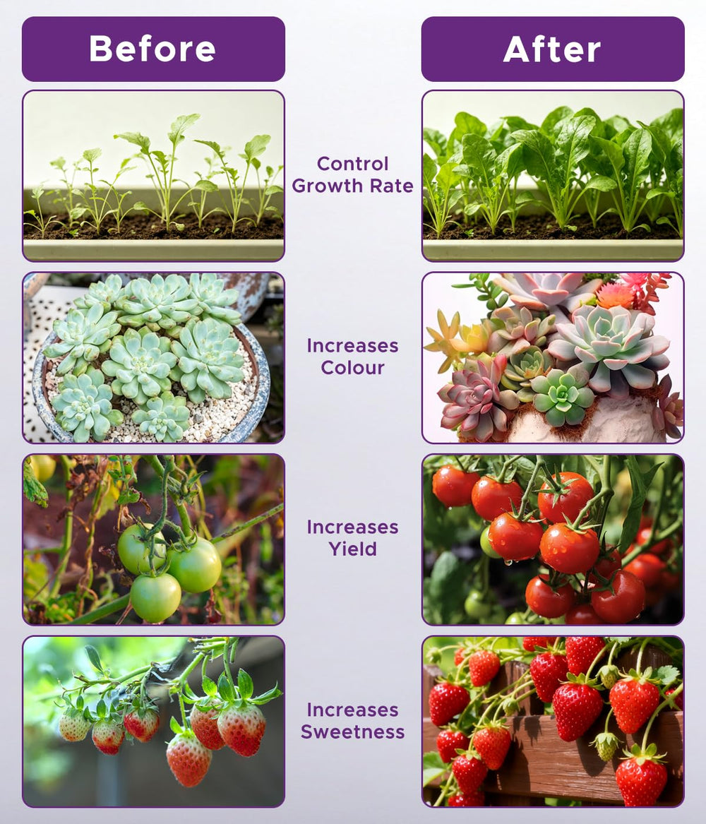 yentbokj grow light showing various brightness settings