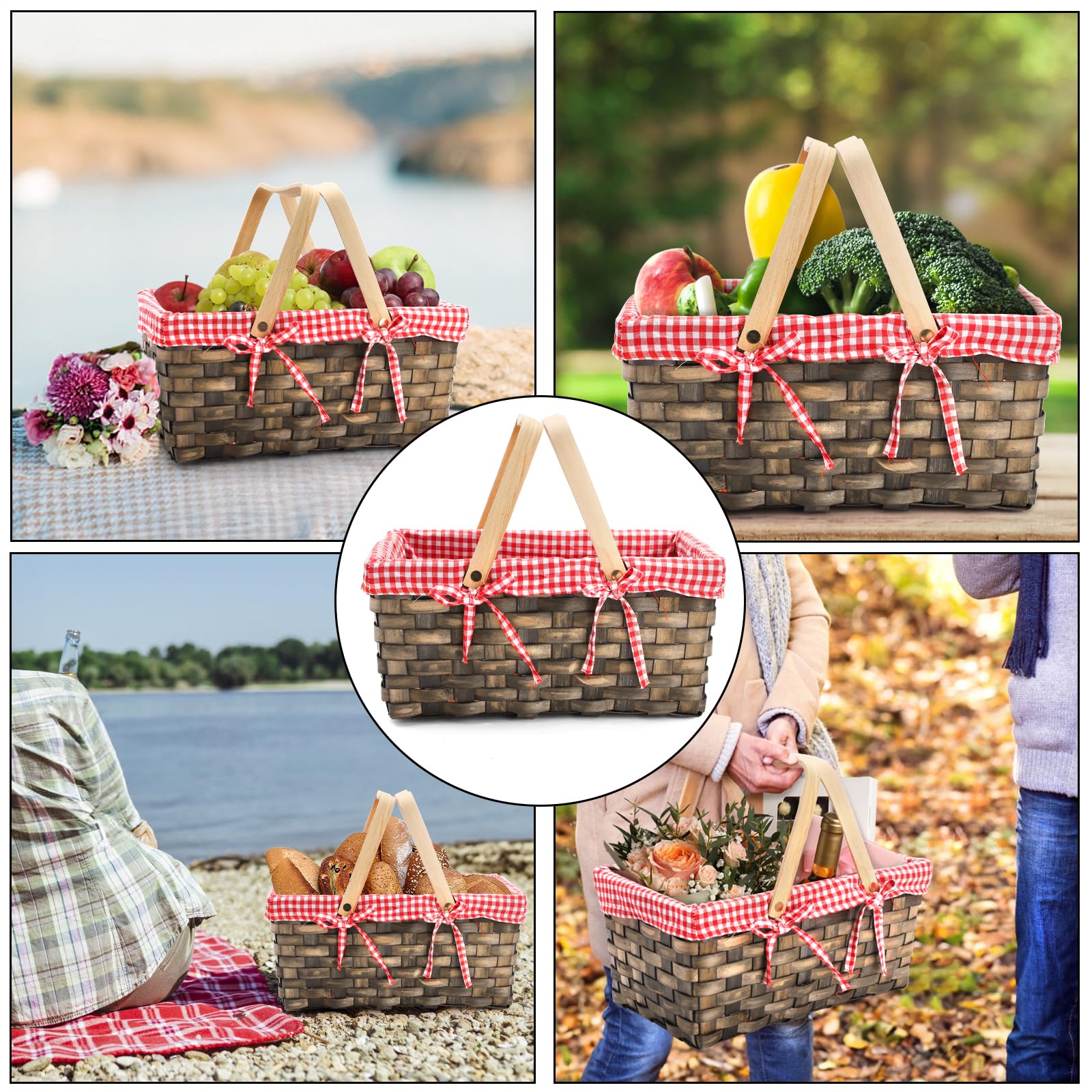 Yesland Small Picnic Basket displayed at a picnic setup