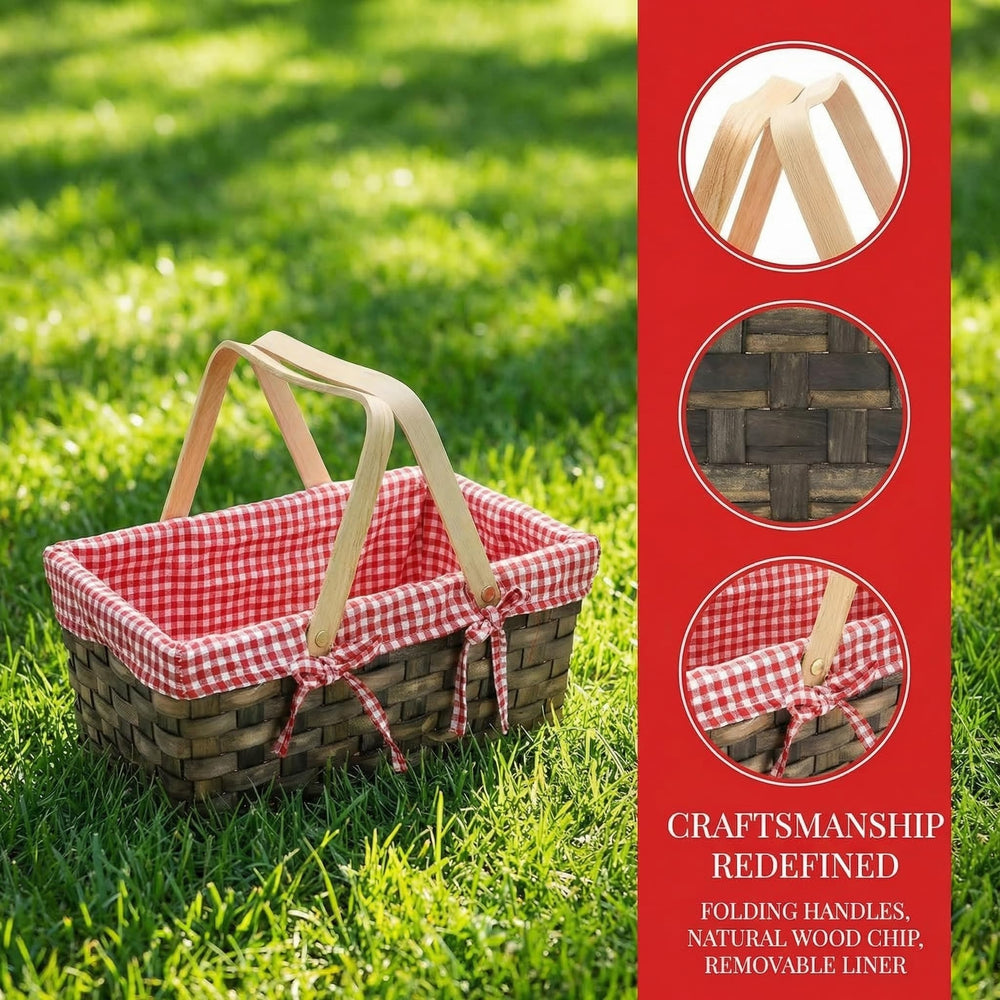 Yesland Small Picnic Basket filled with snacks and flowers