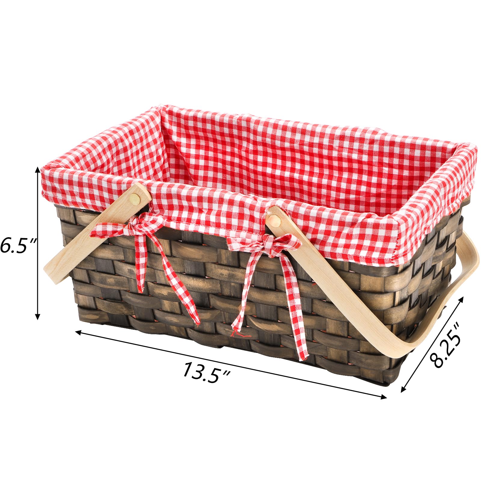Yesland Small Picnic Basket side view showcasing double handles