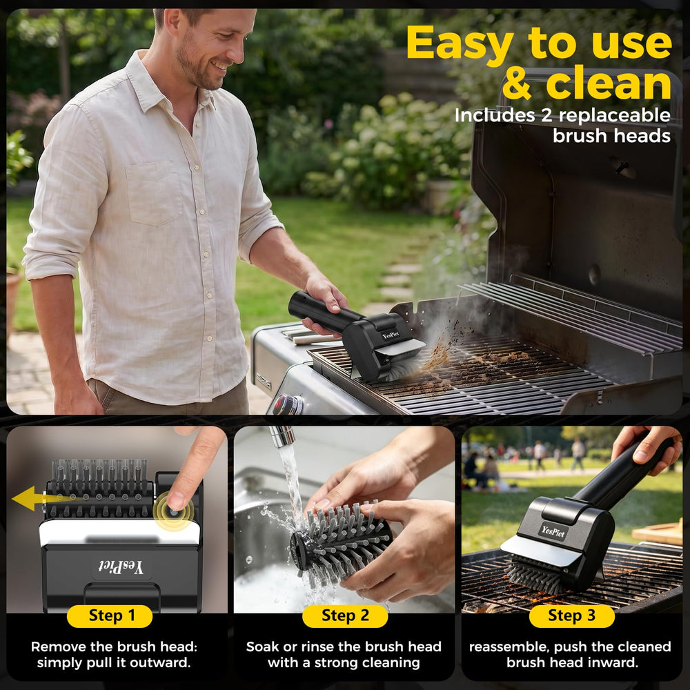 YesPict Electric Grill Brush packaging with product details